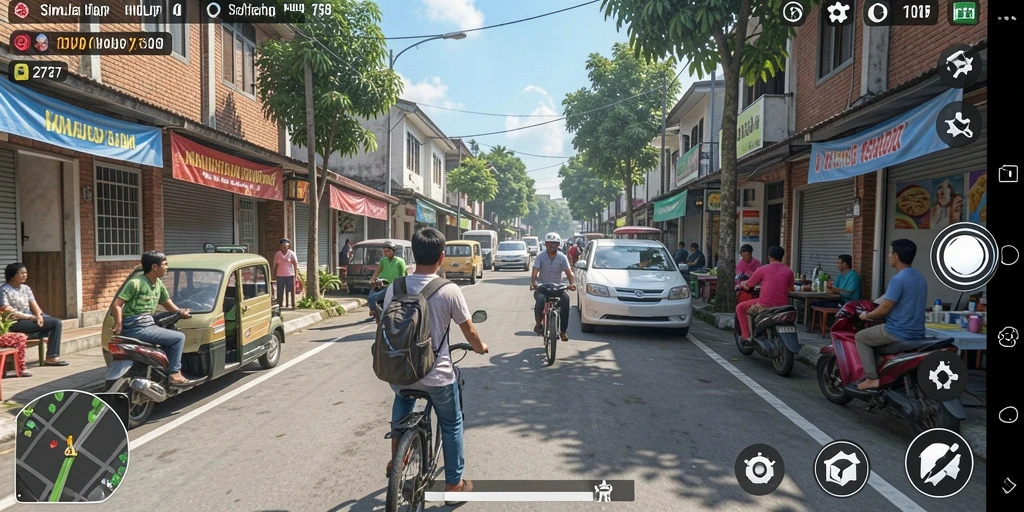 Tampilan gameplay menarik di dalam 2757 yang menunjukkan simulasi kehidupan