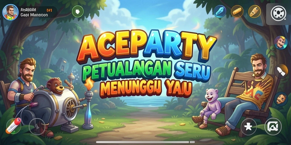 Screenshot gameplay ACEPARTY, menunjukkan petualangan yang mendebarkan.