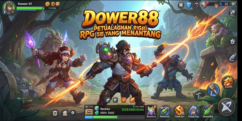 Tampilan gameplay DOWER88 yang menarik dan penuh aksi RPG.