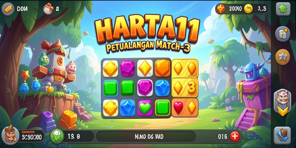 Tampilan menarik HARTA11 dengan gameplay seru dalam Match-3.