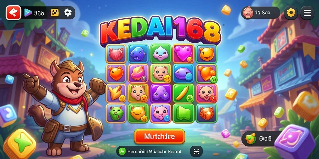 Screenshot gameplay KEDAI168 yang penuh warna dan menantang.