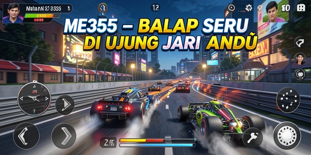 Gameplay seru dengan mobil balap berkecepatan tinggi.
