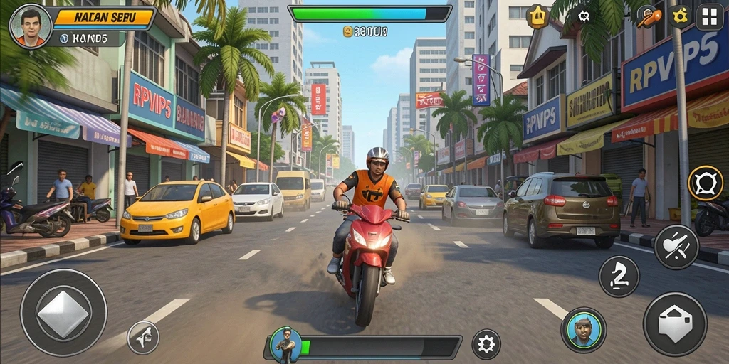 Gameplay balapan seru di RPVIP5 dengan grafik menakjubkan.