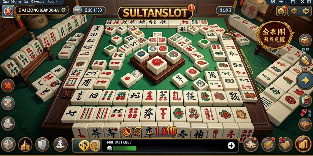 Tampilan gameplay seru SULTANSLOT dengan ubin Mahjong.
